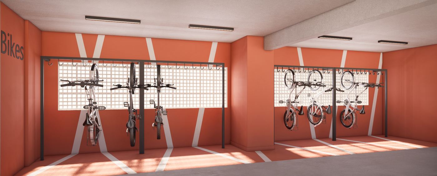 Bicicletário — Lyon Penha, Penha de França — perspectiva ilustrativa