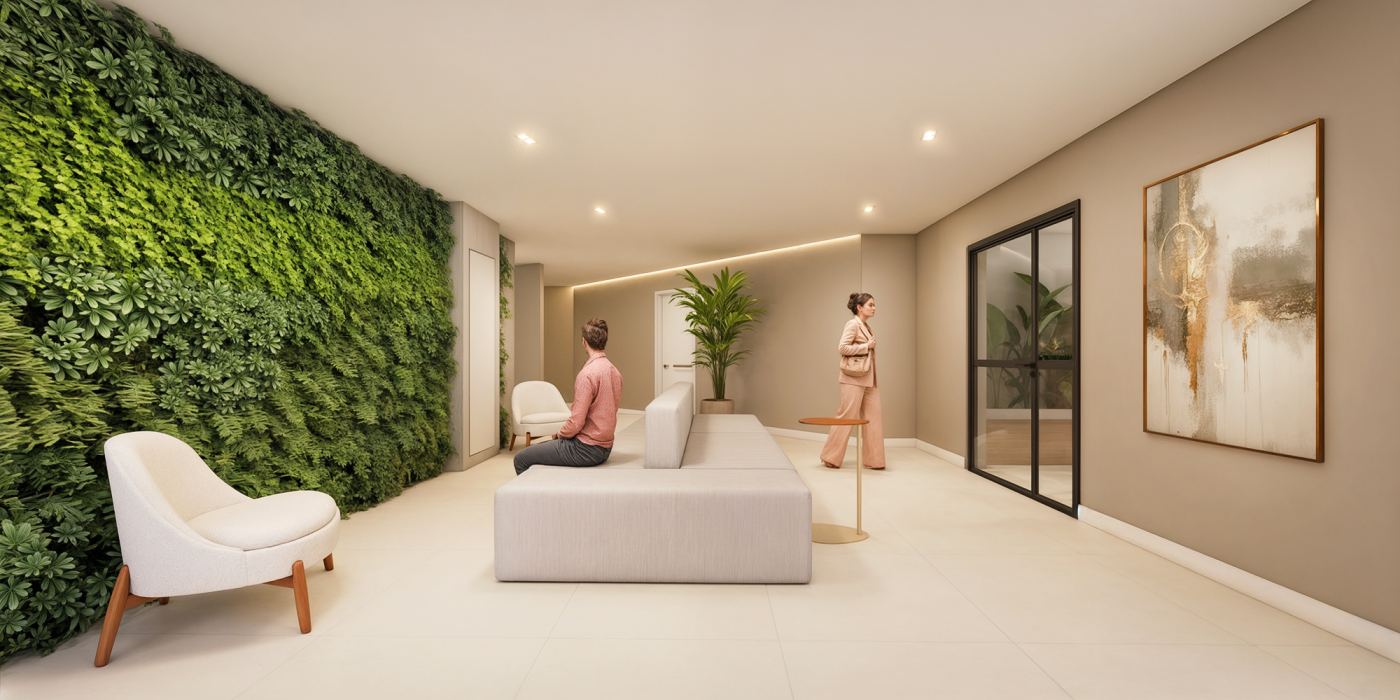 Hall de entrada — Lyon Penha, Penha de França — perspectiva ilustrativa