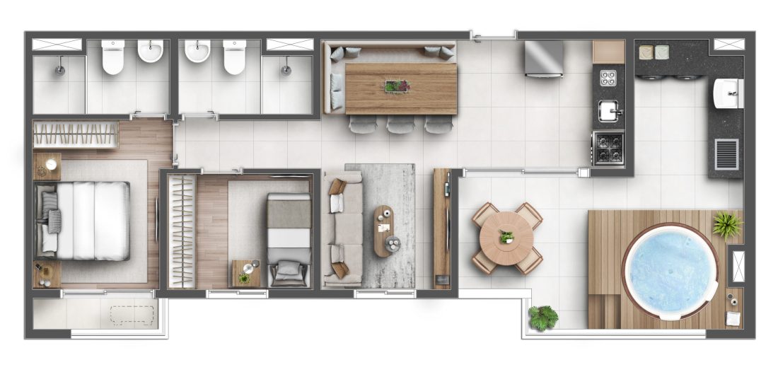 Cobertura · 2 dormitórios com suíte · 71 m² — Lyon Penha, Penha de França — perspectiva ilustrativa