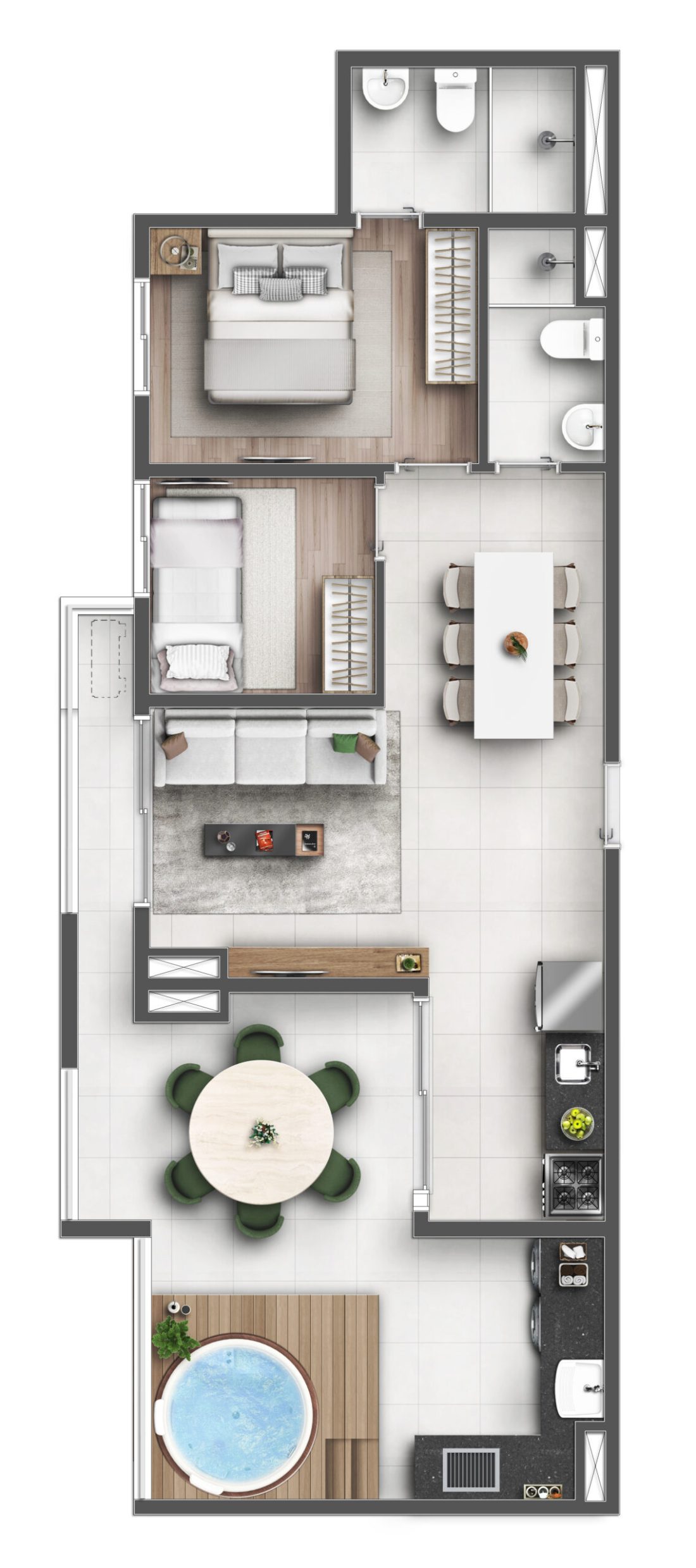 Cobertura · 2 dormitórios com suíte · 73 m² — Lyon Penha, Penha de França — perspectiva ilustrativa