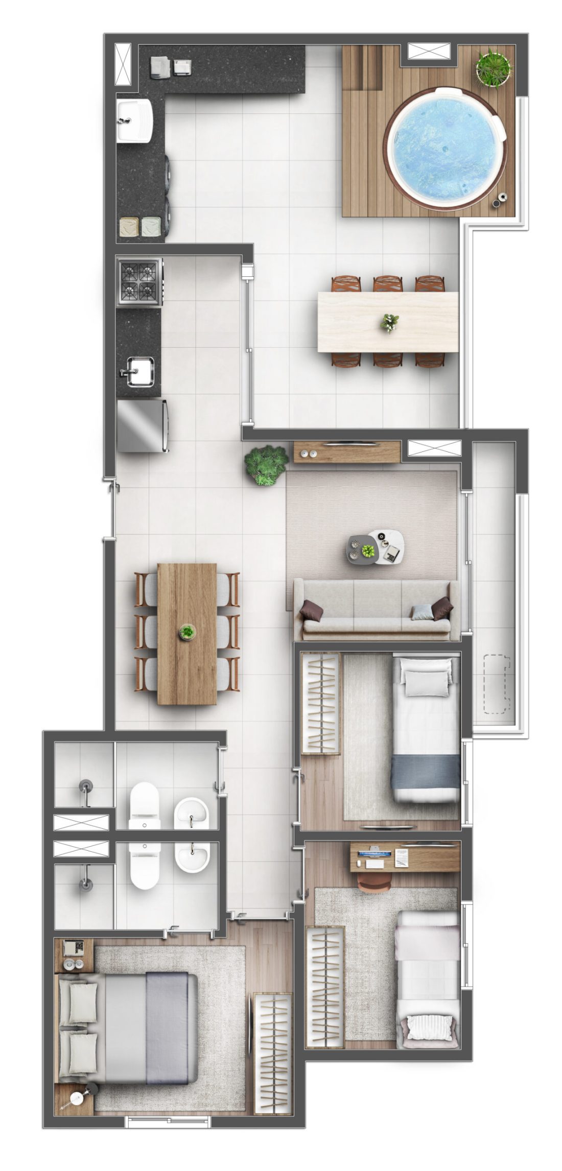 Cobertura · 3 dormitórios com suíte · 79 m² — Lyon Penha, Penha de França — perspectiva ilustrativa